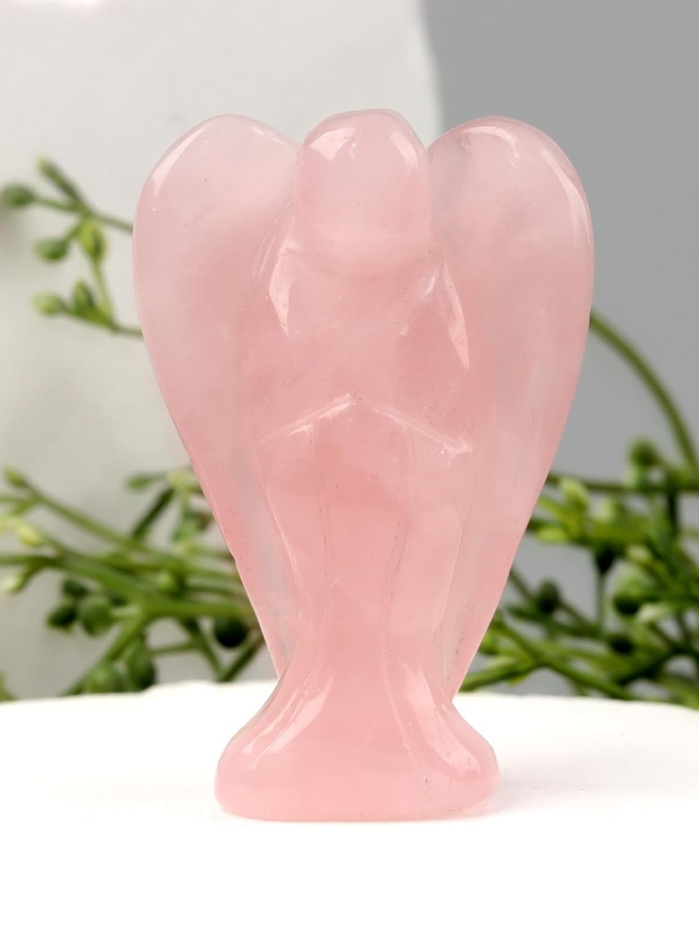 🆕New Rose Quartz Angel Figurines Guardian Angel Statue Home Decor 1.5Inches - Picture 5 of 5